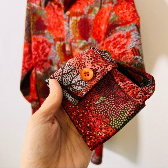 Vintage Fall Tree Scene Button Down Casual Shirt Large - Picture 5 of 7